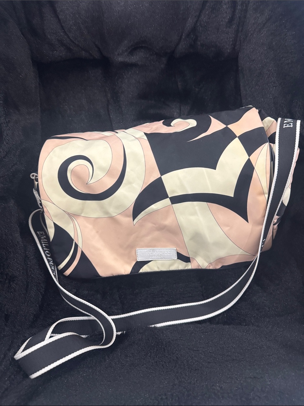 Emilio Pucci Pink, Black & Cream Graphic Crossbody Shoulder Bag
